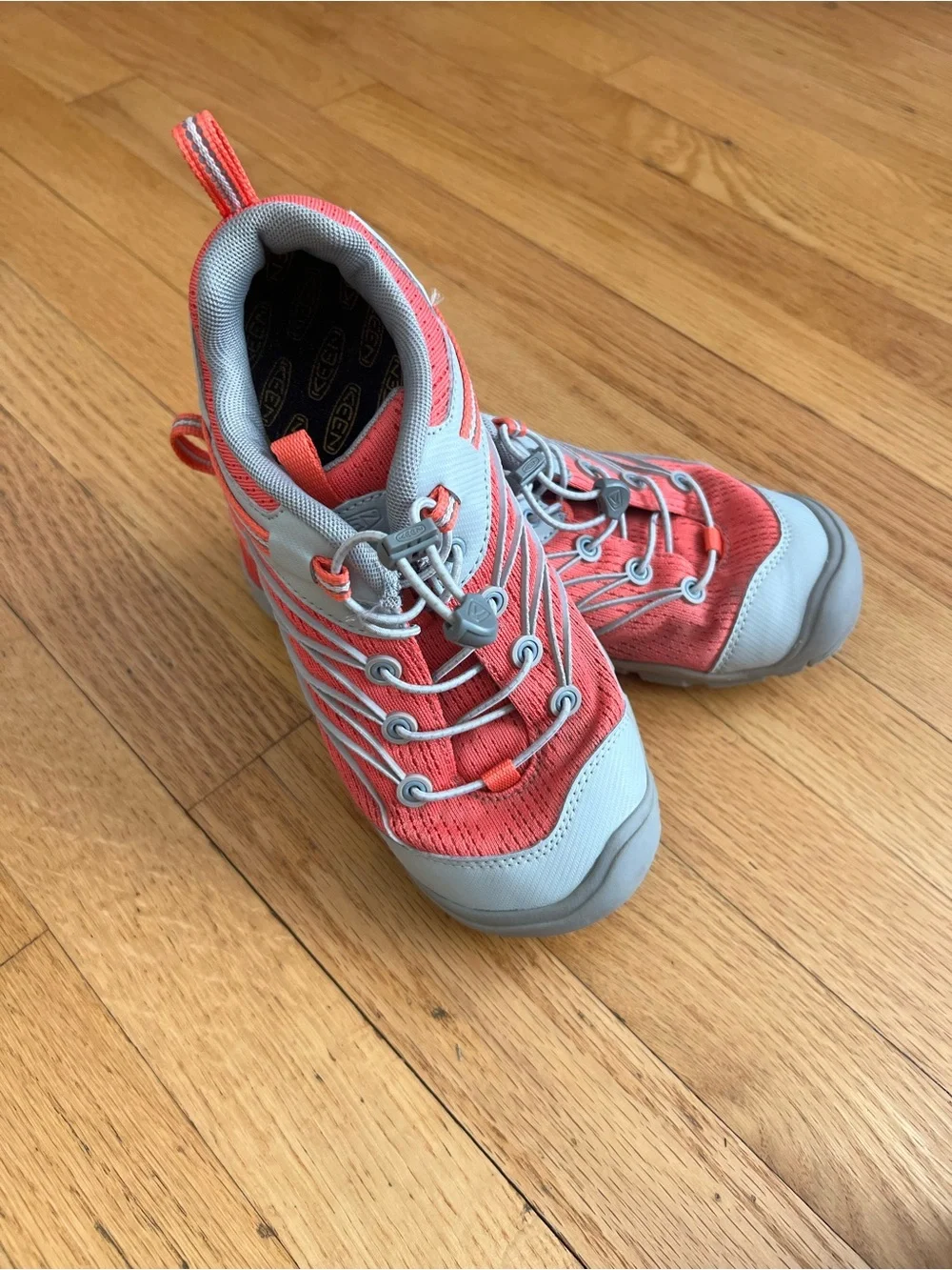 KEEN Kids Coral and Gray Slip-On Sneakers